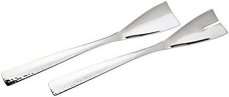 Godinger Hammered Modern Salad Server, Stainless Steel