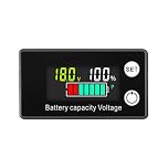DEWIN Battery Capacity Voltmeter Meter Monitor, LCD Battery Level Voltage Meter with Alarm Suitable for DC 8-100V (12V, 24V, 36V, 48V, 60V, 72V)