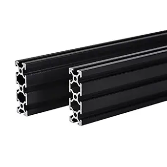 2PCS 20 Series T Slot 2060 Aluminum Extrusion Profile 39.4'',European Standard Anodized Linear Rail for 3D Printer Parts and CNC DIY 1000mm Black(39.4inch)