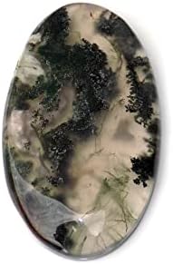 Moss Agate Cabochon, Natural Moss Agate Loose Gemstone, Oval Cabochon, 37x21x5MM, Handmade Cabochon For Jewelry Making