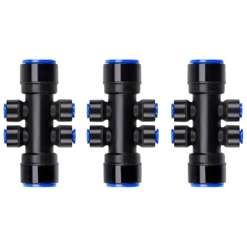 ZHGFXIN 2/3/8 piezas divisor de riego de jardín de 1/4 pulgadas, conector de 6 vías de ahorro de agua, adaptador de jardín para invernadero de plantas, conector de granja pequeña
