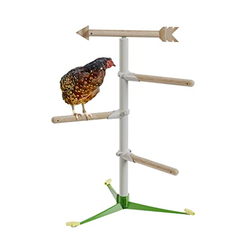 Image of Freestanding Chicken Perch | Sturdy Wooden Universal Roosting System | Exercise, Train and Treat Your Chickens! | Place Anywhere in Your Yard | Poultry Playground Kit