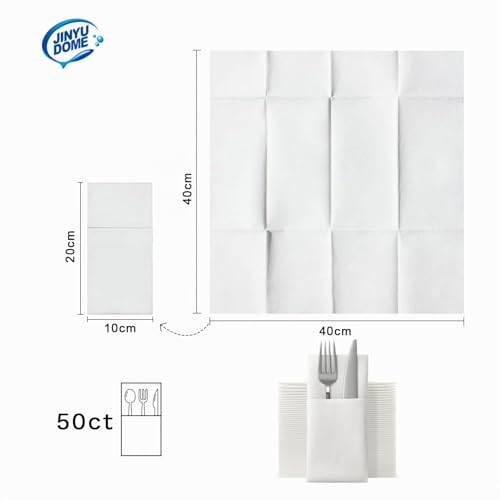 Serviettes de table jetables toucher lin et étui couverts