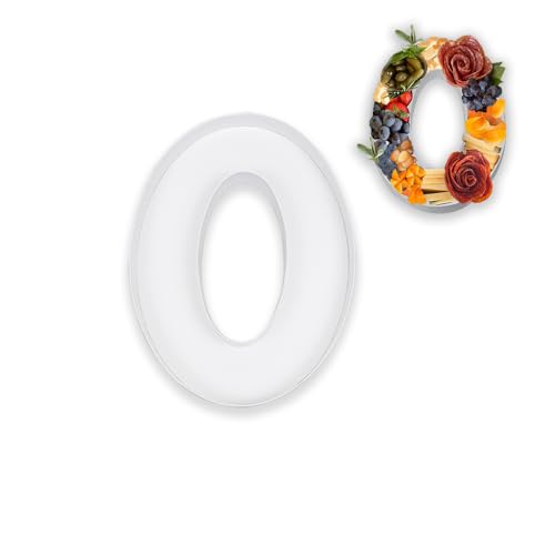 Manoczy 10" Fillable Number 0 Gift Box for Birthday Anniversary Party Decorations - Premium Cardboard Container for sweets chocolate covered strawberries cupcakes (White, 0)