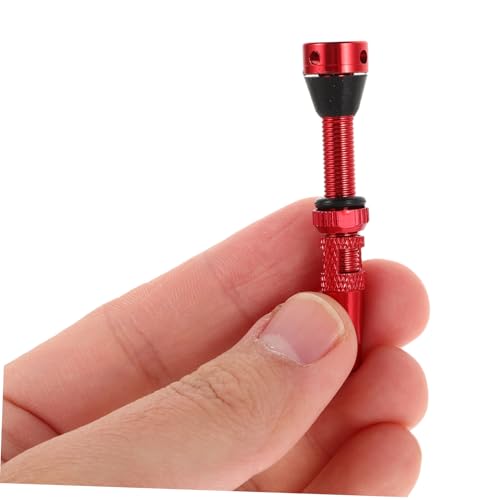 Toddmomy 2pcs Válvulas Francesas Tubeless de Aleación de Aluminio, Diseño Ligero, Agujero Lateral para Inflado Eficiente y Presión de Aire Consistente Rojo miniatura 3