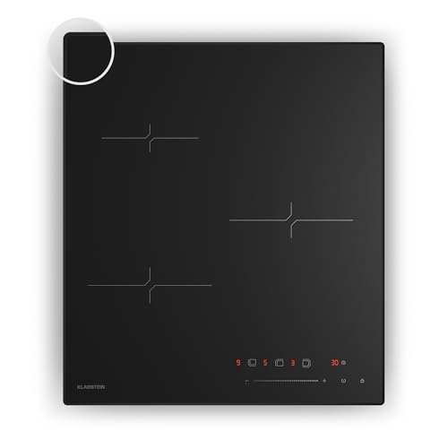 Klarstein Velaire Placa Inducción 45cm - 3 Zonas, 5500W, Control Táctil Deslizante, Temporizador,...