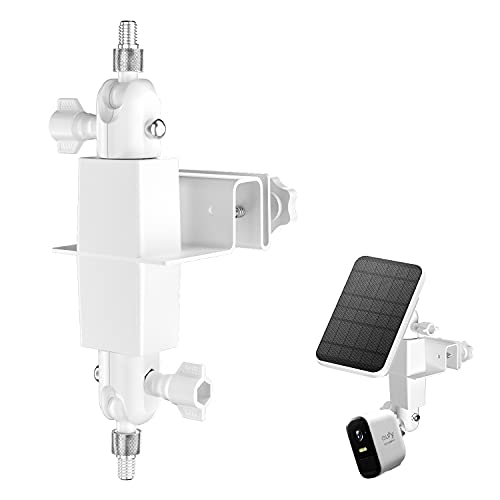 WMTGUBU Weatherproof Gutter Mount Compatible with EufyCam Solar Panel & EufyCam 2/2Pro/2C/2C Pro/E Security Camera,2-in-1 Combined Gutter Bracket (White)