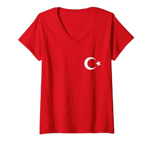 Mujer Camiseta de Turquía con bandera turca Bayragi para niños, mujeres y hombres Camiseta Cuello V