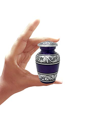 MEMORIALS 4U Mulberry with Silver Band Cremation Urn for Human Ashes - Handcrafted Urn - Affordable Urn for Ashes (Keepsake)
