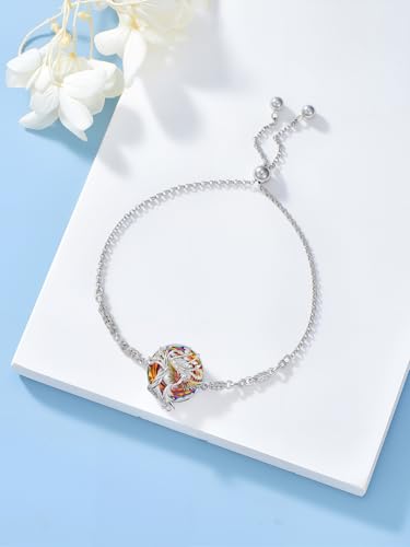 TOUPOP Phoenix Jewelry for Women 925 Sterling Silver Phoenix Bracelet Adjustable Slider Bracelets Birthday Gifts for Her3