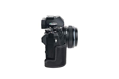 Moitié caméra housse pour Olympus OM-D E-M10 Mark IV cuir véritable