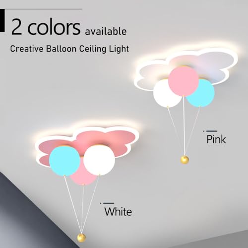 Lámpara de techo infantil de nube acrílica y globos regulable de 3000K a 6000K 5