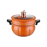 Kürbis-Gusseisen-Dutch Oven, niedlicher Halloween-Dekor, Kürbis-Topf, Mini-Backform, niedliche P-Pumpkin-Schüssel, überzogener Dutch Oven Keramik-Suppentopf zum Schmoren, Braten und Backen