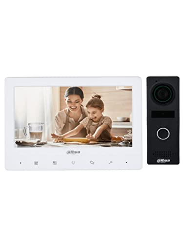 Listado de Kit de Camaras de Seguridad Dahua los mejores 10. 46 Dahua Kit de Videoportero Analogico con Frente de Calle Metalico/ Monitor de 7 Pulgadas TFT/ 1024x600/ Frente de Calle con Camara de 1.3 MP/ DWDR/ IR Automatico/ 1 Entrada y Salida...