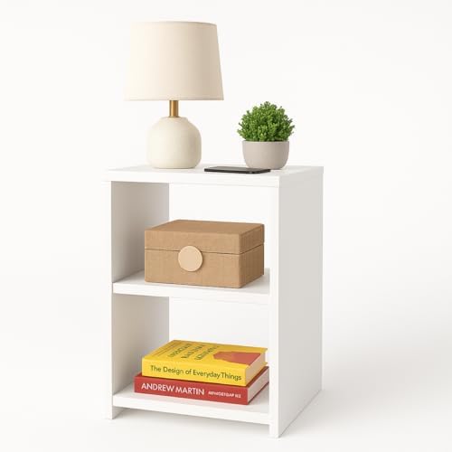 BOXFAN Mesa de Cabeceira com Nicho em MDF para Quarto Casal ou So...