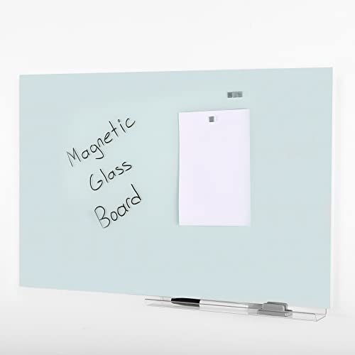 Tableau magnétique en verre blanc mural 60x90cm effaçable à sec