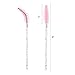 BTYMS 100 Pieces Crystal Eyelash Mascara Brushes Spoolie Brush Lash Wands Applicator Disposable Eyebrow - Light Pink