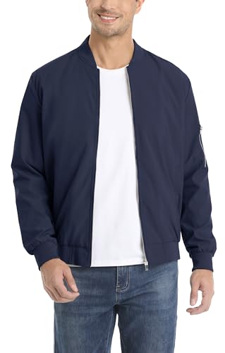 Herren Leichte Dünne Bomberjacke mit Ärmeltasche Blouson Jacke Übergangsjacke Stehkragen US Fliegerjacke mit Innentasche – Bild 4