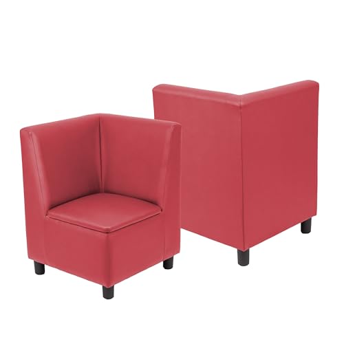 Image of FDP Kid Comfort Collective Modular Corner Armless Armless Chairs, 2-Pack - Red