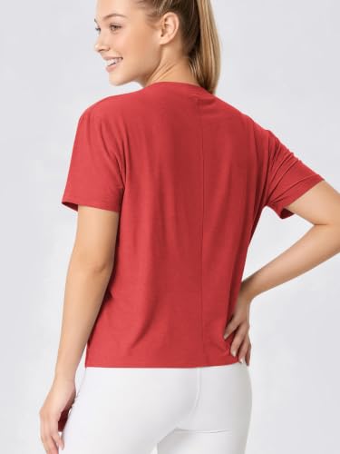 Image of ODODOS Women's Performance Cropped Tee Ultra Soft odSTRATUM Tech Short Sleeve Relaxed Top Crew Neck T-Shirts