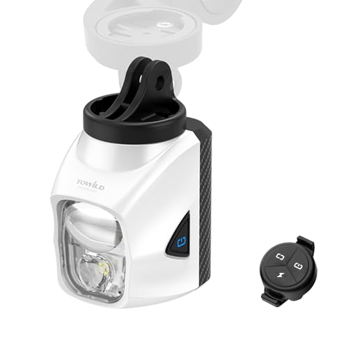 TOWILD DL1700 Luz Delantera para Bicicleta con Mando a Distancia, 1700 Lumen Luces para Bicicleta con Doble Fuente de Luz Alta y Baja, 4000mAh Faro Recargable para Bicicleta Tamaño Compacto