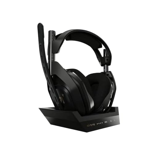 ASTRO Gaming A50 trådlöst gamingheadset + laddningsbasstation, Gen 4, Dolby ATMOS, spel/röstbalanskontroll, 2,4 GHz trådlöst, 9 m räckvidd för Xbox Series X | S, Xbox One, PC, Mac - svart/guld
