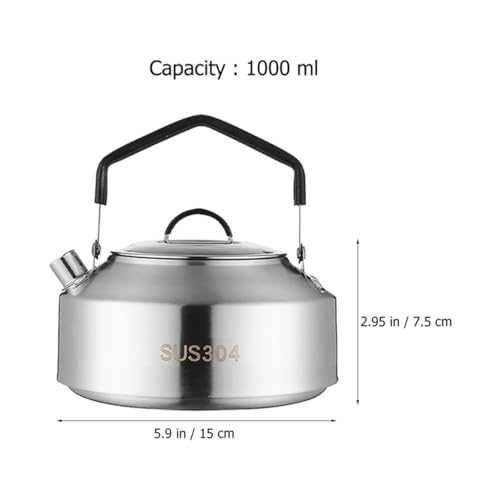 Hervidor de agua portátil 1000ml de acero inoxidable accesorio de camping 3