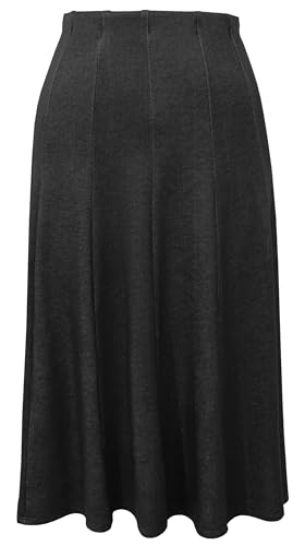 BABY O Women's 12 Panel Skirt Below The Knee Length Lightweight Faux Denim Stretch Knit - Made in USA3