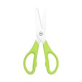 Ceramic Kitchen Scissors 8' Ceramic Blade Scissors White Sharp Blade with Green ABS Handle Cooking Shears for Office School Crafting Kitchen (Green)