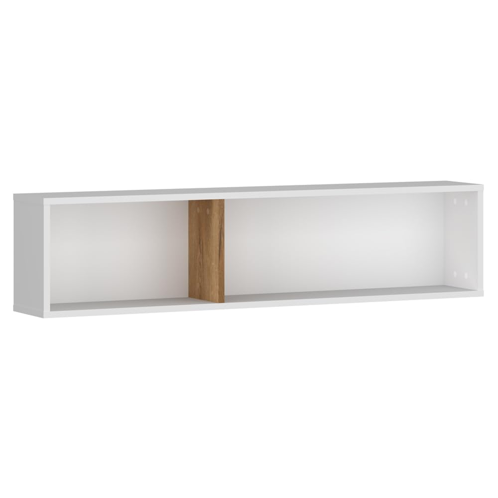 Lomadox Jugendzimmer Komplett Set 6-teilig mit Schreibtisch, Kleiderschrank, Nachttisch, Kommode, Wandregal und Bett 120x200 cm in Eiche mit weiß