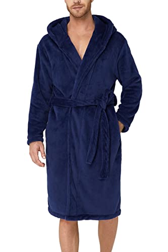 Fanient Robe de chambre en molleton doux pour homme Robe de chambre Robe châle pour homme Cover