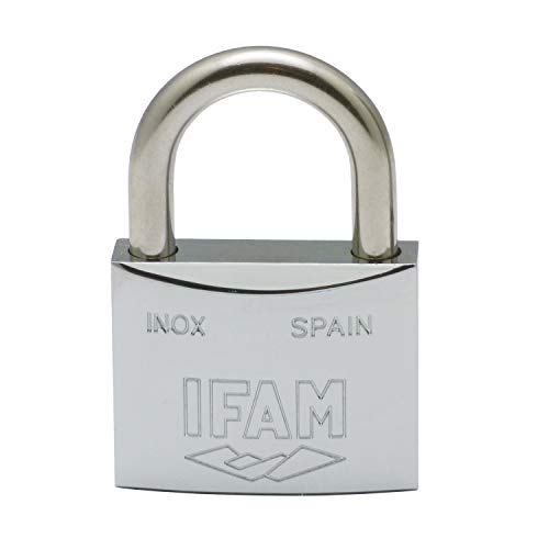 IFAM Candado Serie Inox, Arco Normal, 30mm, Alta Resistencia a la Oxidación, Ambientes Húmedos, Alto Nivel de Seguridad, Resistente y Cromado