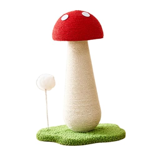 Jiswhisker 猫の爪とぎボード、猫のおもちゃ、インタラクティブな爪とぎポスト、ペット用品、猫の爪とぎ、子猫が休むための猫の登山木, ターンテーブルなし, 赤