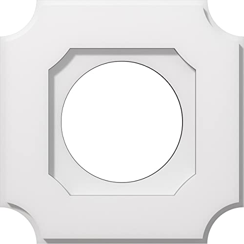 Image of Ekena Millwork CMP12LE-06000 Locke Architectural Grade PVC Contemporary Urethane Ceiling Medallions 12 inchOD x 6 inchID x 7 inchC x 1 inchP