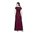 Adrianna Papell Women's Short Sleeve Beaded Blouson Gown, Cassis, 18