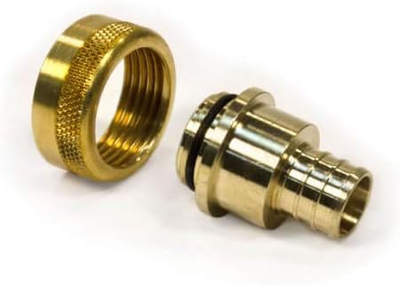 Viega 46414 PureFlow Zero Lead Brass PEX Crimp Supply Adapter with 3/4-Inch by 1 Crimp x Manabloc Supply, 3-Pack