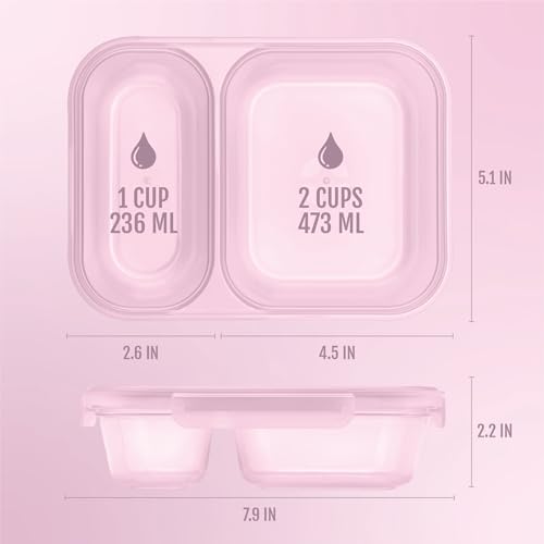 Image of Ello Snap & Nest 10-Piece 3 Cup Plastic Divided Meal Prep Set, Reusable Food Containers for Healthy Eating, Freezer, Dishwasher Safe, Berry Fields