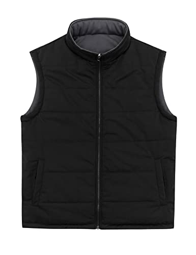 Soularge Men's Big and Tall Winter Thickened Warm Reversible Puffer Vest