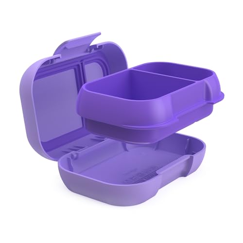 Bentgo® Kids Snack - 2 Compartment Leak-Proof Bento-Style Food Storage for Snacks and Small Meals, Easy-Open Latch, Dishwasher Safe, and BPA-Free - Ideal for Ages 3+ (Purple) - Image 3