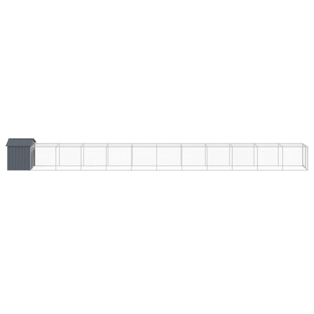 ShGaxin Jaula gallinas con Corral Acero galvanizado Gris 117x1221x123cm, Jaulas para Conejos, Jaula Cobaya, Jaula Hamster, Jaula para Gatos, Jaula Chinchilla, Recinto para Conejos - SPU:3189073