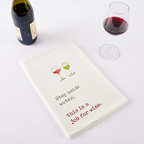 Mud Pie Wine Hand Dish Towel, White 10 Inches #TOP3