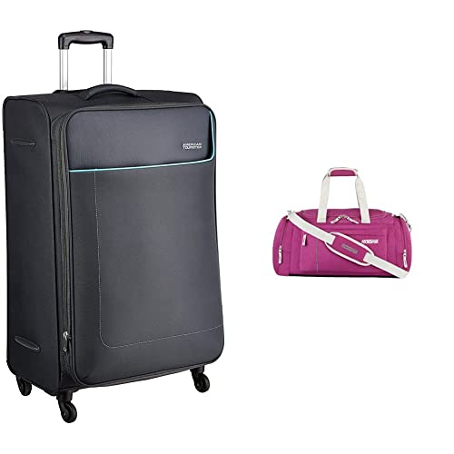 Image of American Tourister Jamaica Polyester 80 cms Grey Softsided Suitcase