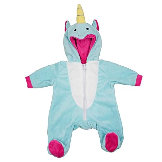 Bibi Doll - 20” Reborn Doll Clothes Suitable for 20” Baby Doll Boy Girl Dress Outfit Christmas Birthday Gift (Unicorn Jumpsuit)