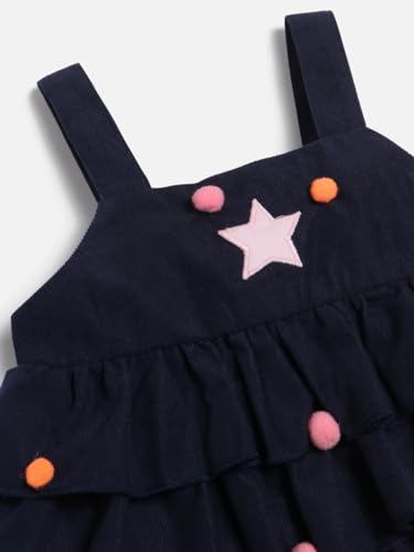 Image of Nautinati Baby Girls Strap Sleeve Fit & Flare Frock | Age 0-3 Years