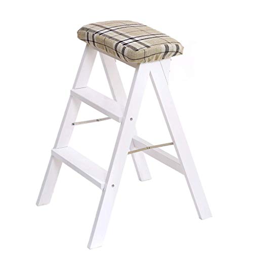 Taburete de escalada interior plegable en madera con funda de tela 2