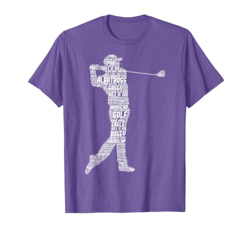 Golf Golfer Golf Player Men Children Boys T-Shirt, Men, Purple Heather, X-Large