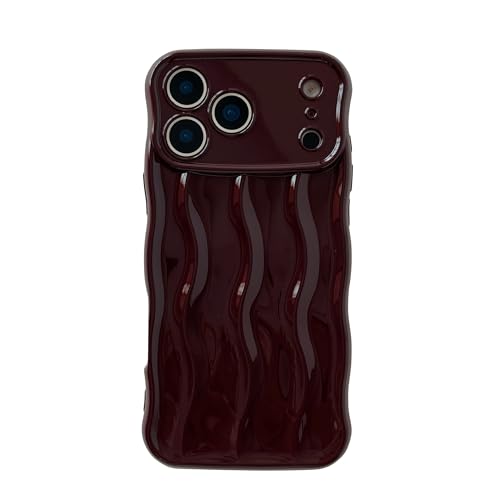 Cadre souple ondulé de haute finition pour iPhone 17 rouge