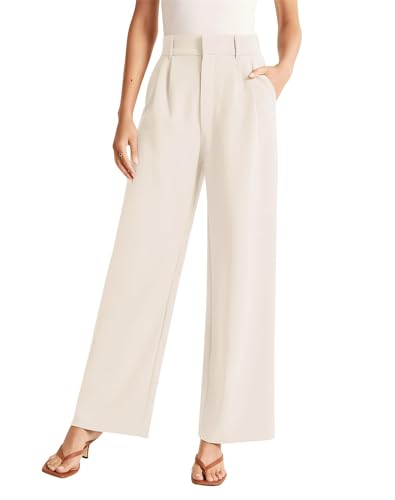 KIRJAUDU Womens Wide Leg Pants Work Business Casual Loose High Waisted Dress Pants Palazzo Flowy Trousers2