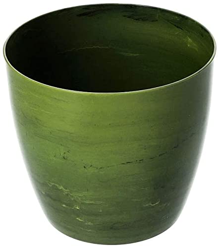 B2C Flower Pots 6 Colours 4 sizes Marble Plastic Plant Pots Planter Deco (14cm, Green Marble)
