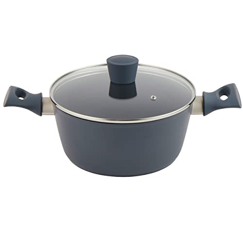 NutriChef Pentola Olandese Antiaderente 5 Quarti - Coperchio In Vetro Temperato, Adatta A Induzione, Forno, Marrone, Per Stufati E Arrosti - 2